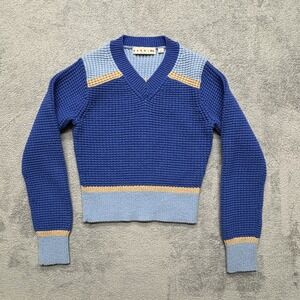 Marni Uniqlo Sweater Womens Small Knit Pullover V Neck Colorblock Retro Pullover